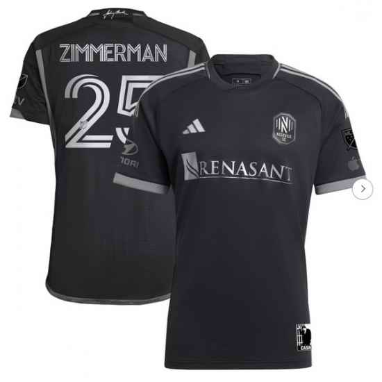 Mens Nashville SC Walker Zimmerman adidas Black 2023 Man In Black Kit Authentic Player Jersey